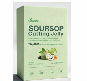 VivoNu Soursop Fruit Extract Jelly Stick 12 Sticks, Complément Alimentaire Tropical à Base de Plantes pour la Nutrition Quotidienne et les Collations des Adultes - Product Image 1