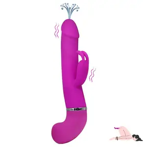 Stimulator klitoris ungu kuat wanita wanita barang Slap Vibrator mainan seks wanita dewasa Vibrator kelinci