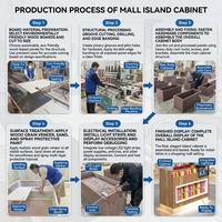 Table de présentation de produits numériques professionnelle, mobilier sur mesure pour atelier de réparation de téléphones avec comptoirs de caisse en bois