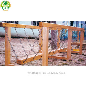 Arche de jardin en bois de plein air, pont en bois fait à la main avec rails sur les deux côtés, qx-08f - Product Image 5