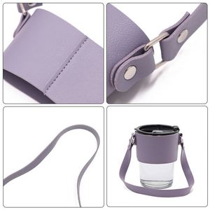 ปลอกแก้วกาแฟ/ชา หนัง PU พิมพ์โลโก้ ปรับขนาดได้ พร้อมสายคล้อง - Product Image 5