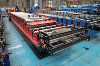 Machine de fabrication de rouleaux de carreaux de toiture à double couche 100-1025mm Machine de fabrication de feuilles de toiture trapézoïdales à double couche en vente
