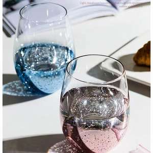M Vente en gros Ensemble de ventouses en verre galvanisé coloré personnalisé Verres à cocktail sans pied pour le vin, le thé, l'eau et le jus - Product Image 3