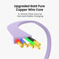 Kabel USB Type C Pengisian Cepat 240W 5A Portabel dan Dapat Ditarik, Bahan TPE untuk iPhone Android untuk OPPO