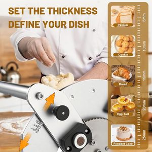 Laminadora Eléctrica de Masa para Croissants, Pizza y Hojaldre, Rodillo de Masa de Acero Inoxidable, Equipo de Panadería - Product Image 5