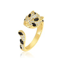 Gemnel 925 argent bébé Animal léopard Yiwu Gemnel bijoux Co ouvert réglable Animal léopard anneaux