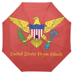 Parapluie de <span class=keywords><strong>voyage</strong></span> pliable coupe-vent avec protection UV, motif drapeau des Îles Vierges américaines, <span class=keywords><strong>prix</strong></span> bas, vente en gros, personnalisable - Product Image 1