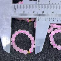 Natürliche Amethyst-Perlen Elastische Fingerringe 5mm Rosenquarz-Kristallring für Frauen Männer Geschenk