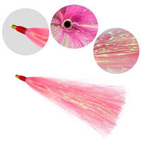 Alpha OEM 10cm Tête de plomb Mylar Flash Teaser Fly Tying Bucktail Leurres de pêche pour le bar de thon d'eau salée