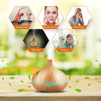 Diffuseur d'Arômes Ultrasonique d'Huile Rechargeable USB 300 ml Humidificateur d'Air avec Lumières Colorées
