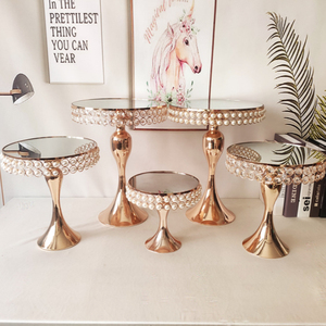 उच्च 2 स्तरीय मोती शादी की लक्जरी गोल्डन जन्मदिन केक बेस - Product Image 6