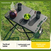 Table pliante tactique multifonctionnelle IGT légère et portable en acier au carbone pour camping en extérieur, à montage rapide