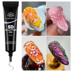 BORN PRETTY <span class=keywords><strong>Gel</strong></span> <span class=keywords><strong>de</strong></span> modelage 5D pour nail art, colle transparente sans résidu pour dessin 3D, moulage, sculpture, fixation <span class=keywords><strong>de</strong></span> pierres et <span class=keywords><strong>d</strong></span>écorations pour ongles - Product Image 1