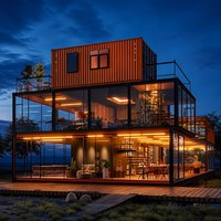 Structure en acier commerciale, hôtel mobile, villa préfabriquée modulaire, maison de vacances, abri d'été