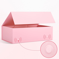 Boîtes d'emballage en carton rigide pliables de luxe personnalisées en gros, couleur rose, pour vêtements de mariage, cadeaux, avec couvercle magnétique