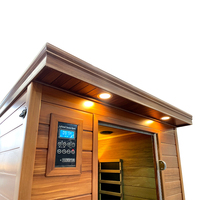 Sauna infrarouge intérieur pour 2 personnes avec panneau numérique et contrôle par application, en cèdre rouge canadien, spa infrarouge lointain