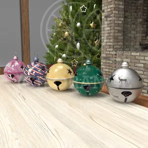 10 polegadas Natal Bell com OEM Padrão Metal Craft para o Natal Indoor e Outdoor Holiday Ornaments Colorido Home Decorações