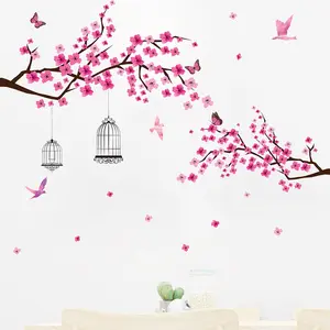 高品质树鸟蝴蝶装饰3d大装饰墙贴花房间家居装饰墙贴