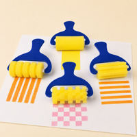 Keep Smiling – Ensemble de 4 rouleaux éponge lavables pour enfants, pour la peinture artistique et l'artisanat