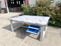 Banc de travail extra large en acier inoxydable 304 robuste avec tiroirs robustes, table d'atelier industrielle pour ateliers