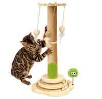 Jouet en bois pour chat, arbre à chat pour chats d'intérieur, jouet d'auto-entretenement, griffoir vertical et grattoir pour chat