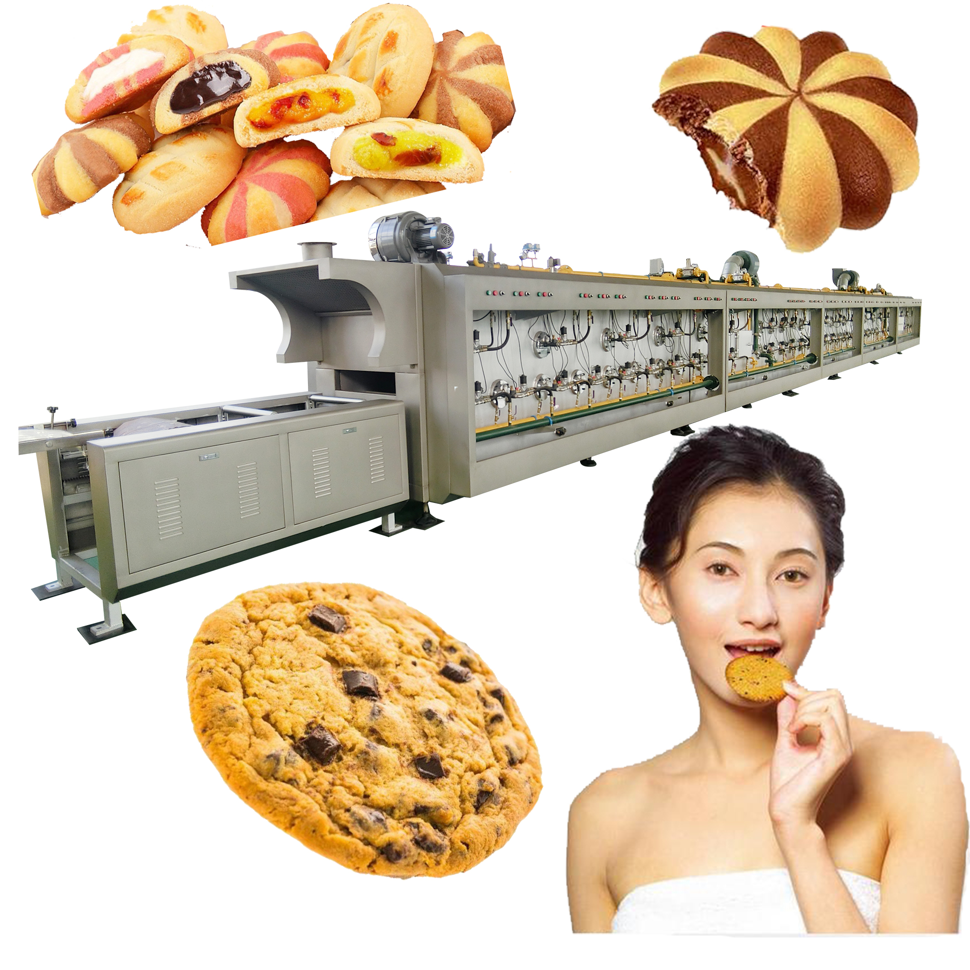 Automatic Industrial Milk Flavor Hard Biscuit Production Line Sweet Crispy biscuit machine manufacturer Electric Oven