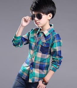 เสื้อเชิ้ตเด็กผู้ชายแขนยาวลายสก็อตแฟชั่นใหม่ผ้าฝ้าย - Product Image 3