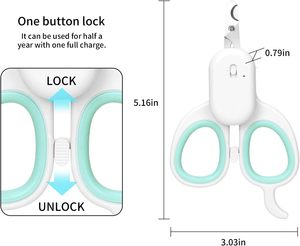 Pet Nail Clipper LED UV Light Ultra Bright Sharp Angled Blade Bloodline Protection for Cats Rabbits Small Animals - Product Image 6
