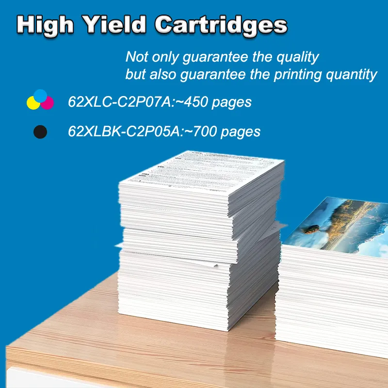 62XL 62 XL Premium Farb überholte Tinten patrone für HP62XL für HP62 für HP ENVY 5640 Office jet 5740 Drucker