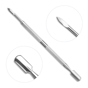 Pousse-cuticules double extrémité en acier inoxydable réutilisable, éliminateur de peaux mortes, outil de manucure et pédicure pour le soin des ongles - Product Image 3