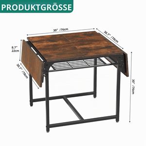 Table à manger pliante SENYU personnalisée en bois écologique avec panneau extensible à rabat, petite table à manger pliable - Product Image 3