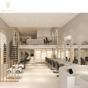 ชุดเฟอร์นิเจอร์ร้านตัดผมแฟชั่นสีเบจสำหรับเด็กทันสมัยได้รับการออกแบบตกแต่งภายใน - Product Image 1