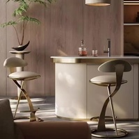 Tabouret de bar créatif en acier inoxydable, style italien de luxe léger, chaise haute pour bar à domicile, îlot de cuisine, réception