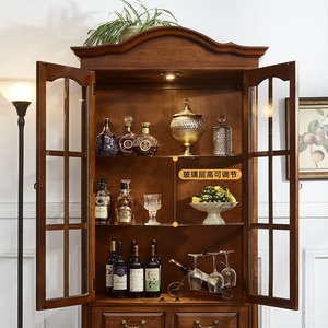 Commercio all'ingrosso della fabbrica stile americano <span class=keywords><strong>in</strong></span> <span class=keywords><strong>legno</strong></span> armadietto del vino per soggiorno <span class=keywords><strong>in</strong></span> vetro di ciliegio porta vetrina fatta a mano <span class=keywords><strong>mobili</strong></span> solidi - Product Image 3