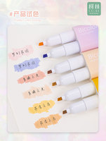 Marqueur esthétique à pointe fine et biseautée de couleurs pastel assorties Stylos multicolores Marqueurs de surligneur pour l'art