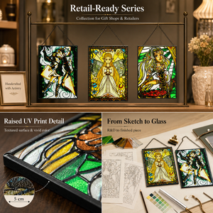 Panneau de vitrail anime <span class=keywords><strong>Zelda</strong></span> Link, décoration murale en verre pour salle de jeu, grande œuvre de vitraillerie sur mesure - Product Image 3
