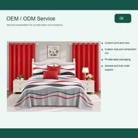 Ensemble de draps de lit 6 pièces en polyester 100TC bleu ciel à motif géométrique flèche, imprimé sur mesure, pour vente au détail, taille King