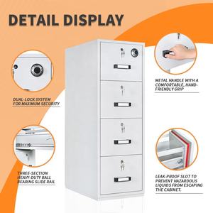 Archivador Metálico Vertical Ignífugo de 4 Cajones, Resistente al Fuego Durante 1/2 Hora, Archivador de Acero para Oficina - Product Image 3
