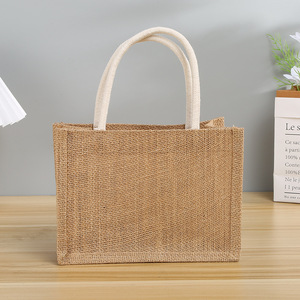 Bolsa de Yute al por Mayor Estilo <span class=keywords><strong>Muji</strong></span> con Asas, Logotipo Impreso, Roja, Personalizable, DIY - Product Image 2