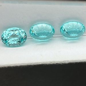 Pierres précieuses de laboratoire ovales 7x9mm Paraiba Tourmaline Stones - Product Image 3