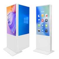 Pantalla Táctil Digital Ultrafina de 32 Pulgadas con Windows y Android, Soporte de Pie para Interiores, Kiosco, Reproductor de Publicidad OEM, Animación