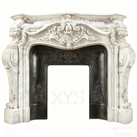 Cheminée en marbre naturel sculpté à la main de haute qualité, design français, moderne, autoportante, pour salon ou hôtel
