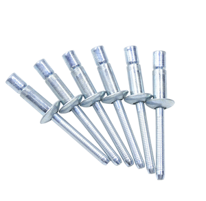 Remache ciego personalizado de cabeza redonda de acero inoxidable de 1/4 de pulgada, con cierre Now-lock-luk, chapado en zinc, 20 mm de longitud, CLASE 4 - Product Image 1