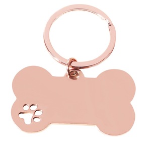 Porte-clés rectangulaire personnalisable pour chien, en acier inoxydable léger, anti-perte, avec empreinte de patte, élégant et tendance, gravure personnalisée, vente en gros, diverses couleurs - Product Image 4