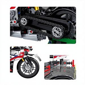 Blocs de construction de moto de course M10000R, Panlos 672004, moto en plastique assemblée simulée, jouet - Product Image 3