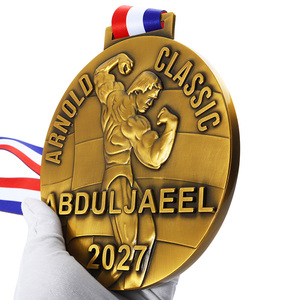 Medalla Clásica de Fisicoculturismo 2027, Medalla de Premio Personalizada de Gran Tamaño con Relieve, Aleación de Zinc, Medallas de Fisicoculturismo 3D en <span class=keywords><strong>Latón</strong></span> Dorado Antiguo - Product Image 2