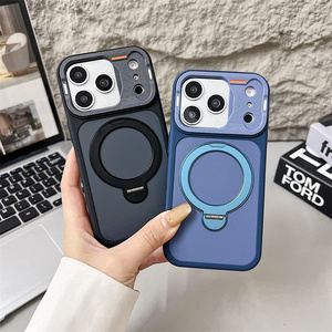 Original Frosted Magnetic holder Phone case for iPhone 17 16 15 14 Pro Max matte <b>stand</b> Converted Camera frame Bracket Back Cover - Product Image 3
