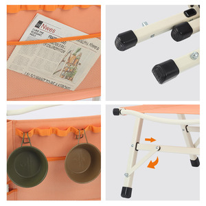 Chaise pliante d'extérieur robuste avec accoudoirs pour pique-nique et détente, équipement de camping OEM d'usine - Product Image 4