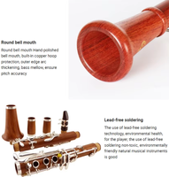 17 Key Professional Bb Rosewood Clarinet Nickel Silver Woodwind Clear Tone Customizable