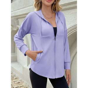 Sweat-shirt à capuche zippé léger pour femme, manches longues, protection solaire UPF 50+, idéal pour le sport - Product Image 3